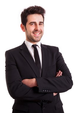 beyaz izole mutlu genç iş adamı