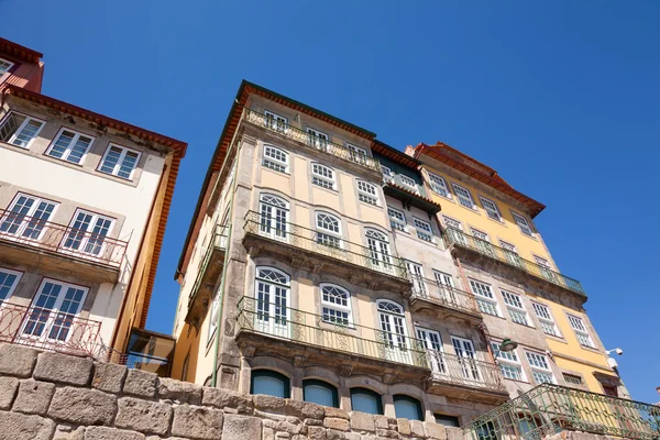 Oporto ribeira, typische huizen, portugal — Stockfoto