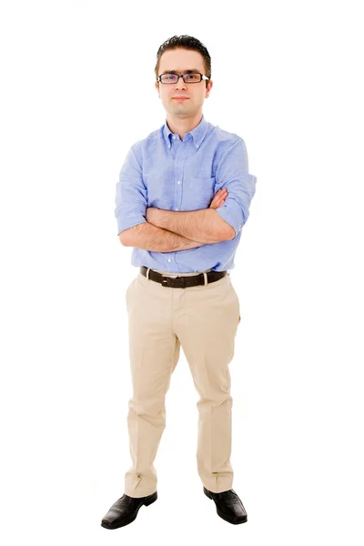 Young casual man full body in a white background — Stock Photo, Image