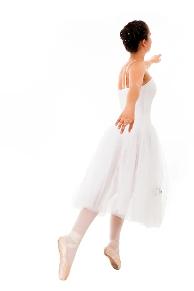 Young beautiful ballerina posing in white background — Stock Photo, Image