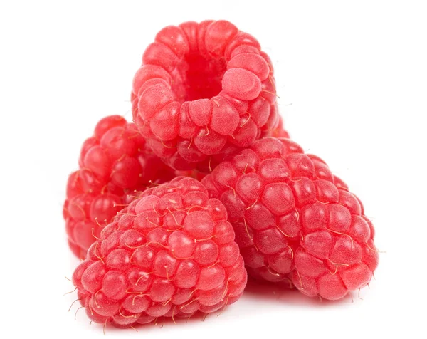 Delicious raspberries on white background — Stock Photo, Image