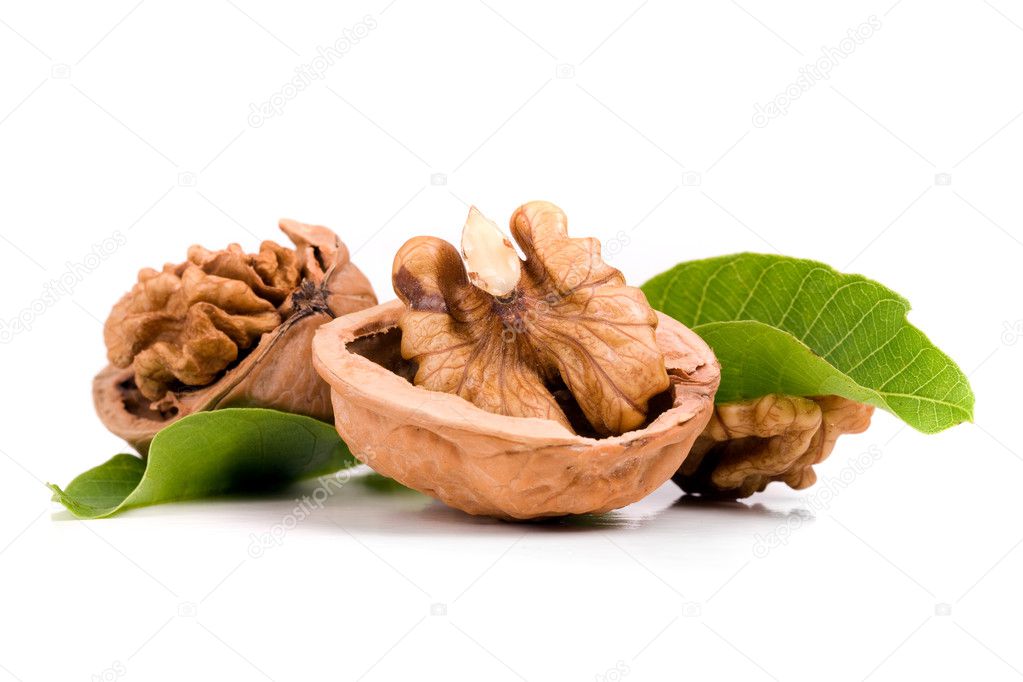 walnuts, isolated on white background