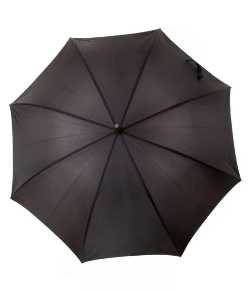 Guarda-chuva preto isolado no fundo branco — Fotografia de Stock