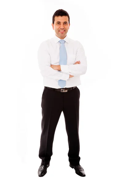 Young business man full length isolated on white background — Stock Photo, Image