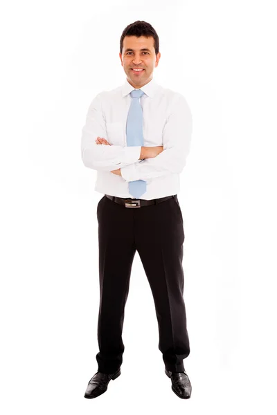 Young business man full length isolated on white background — Stock Photo, Image