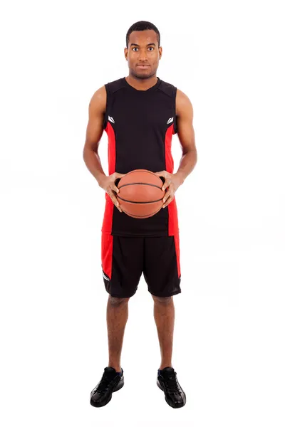 Jogador de basquete isolado em fundo branco — Fotografia de Stock