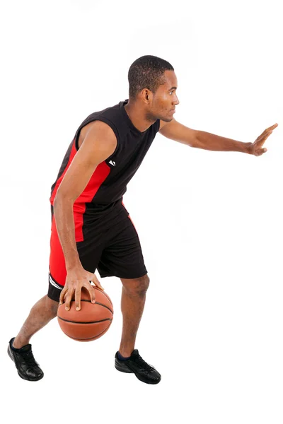 Basketball player isolated in white background — Stock Photo, Image