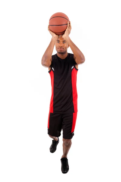 Basketball joueur isolé en arrière-plan blanc — Photo