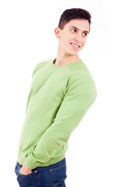 Young casual man portrait on white background — Stock Photo, Image