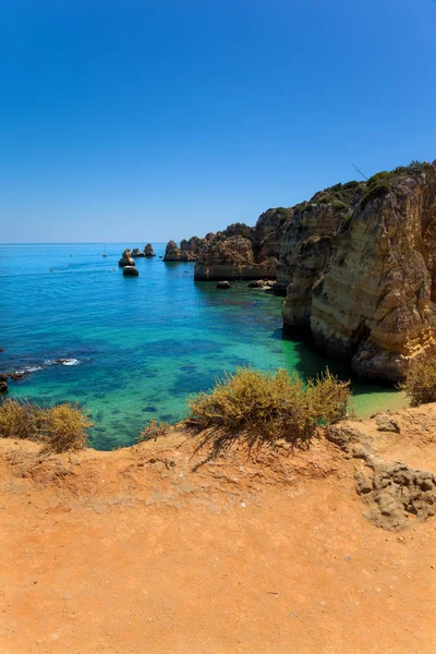 Weergave van dona ana strand van lagos, algarve, portugal — Stockfoto