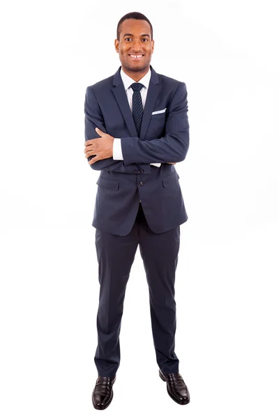 Full length portrait of a handsome African American business man — Stock Photo, Image