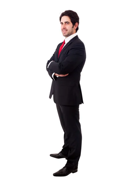 Young business man full body isolated on white background — Stock Photo, Image