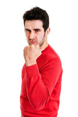 Galibi adam beyaz zemin üzerine izole