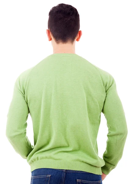 Young casual man from back, isolated on white — Stock Photo, Image