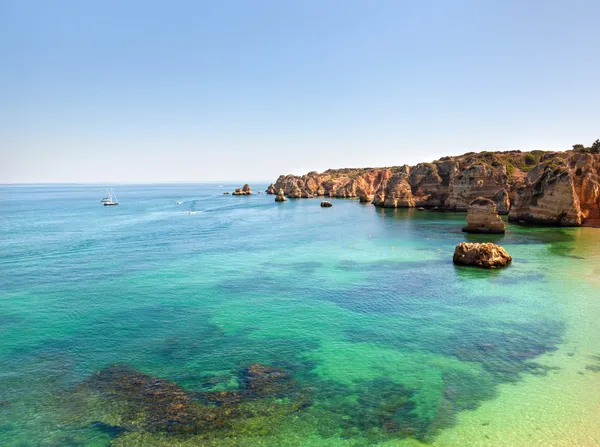 Spiaggia di Dona Ana a Lagos, Algarve, Portogallo — Foto Stock