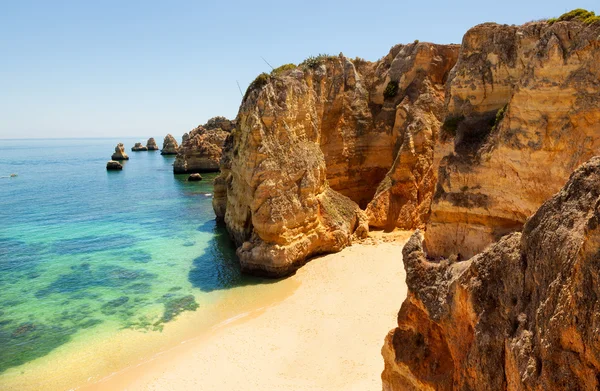Playa Doña Ana en Lagos, Algarve, Portugal — Foto de Stock