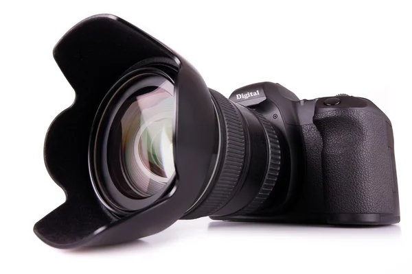 Digitale SLR camera op witte achtergrond — Stockfoto