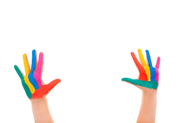 Painted hands on white background — Stock Photo, Image