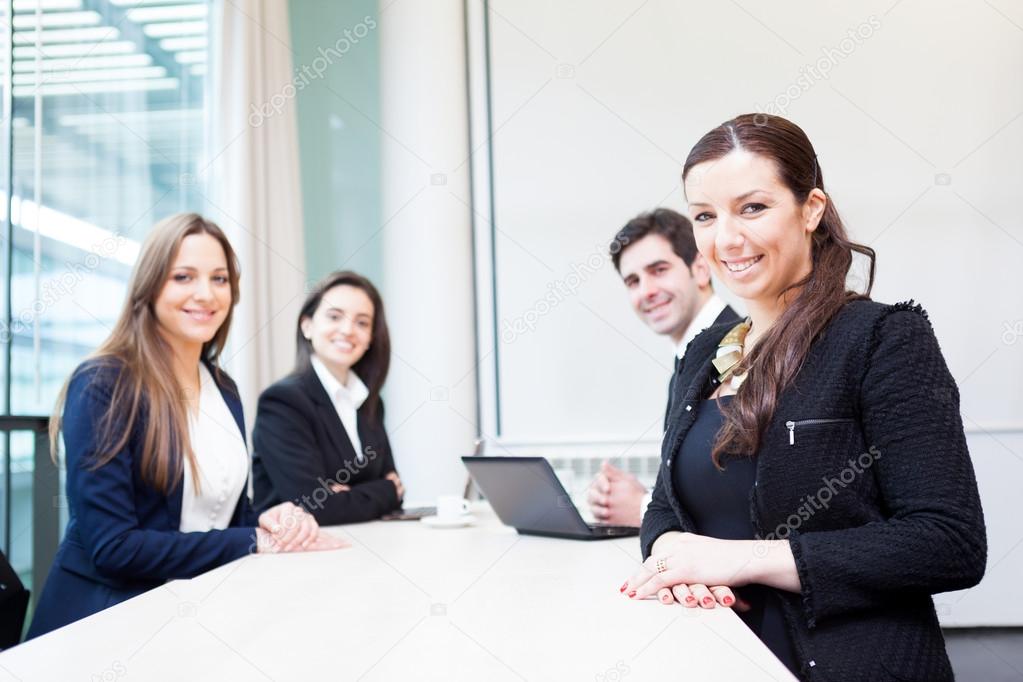 Group of business smiling at the office