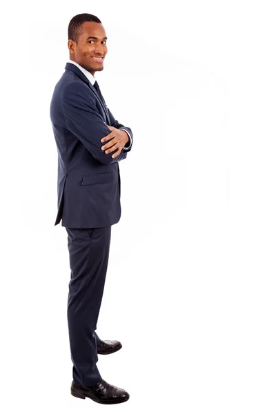 Full length portrait of a handsome African American business man — Stock Photo, Image