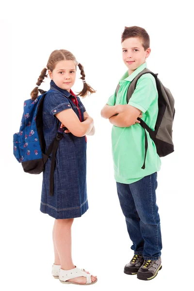 School kids over white background Stock Photo