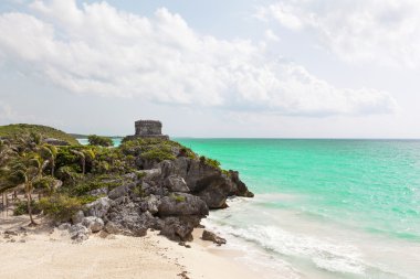 Antik Maya harabelerini tulum Karayip Denizi, Meksika