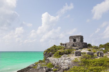 Antik Maya harabelerini tulum Karayip Denizi, Meksika