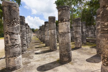 Columns in the Temple of a Thousand Warriors, Mexico clipart