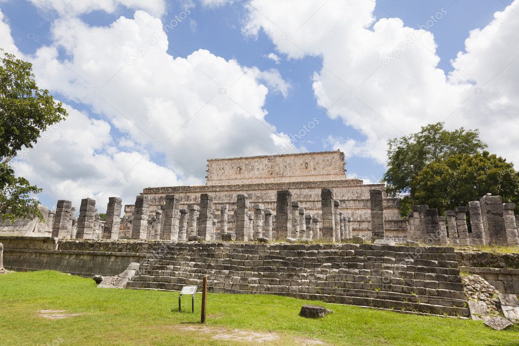 Temple of the Warriors near Chichen-Itza. A Mayan ruin, in the Y