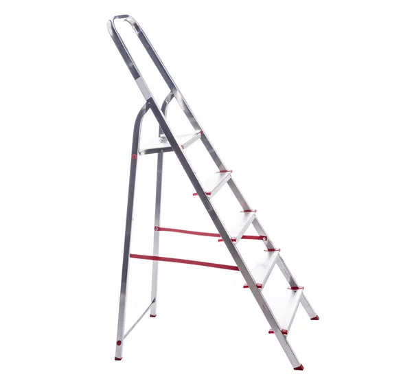 Aluminum ladder isolated on white background