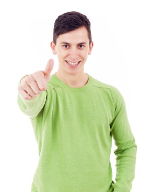 Casual adam thumbs up gülüyor.