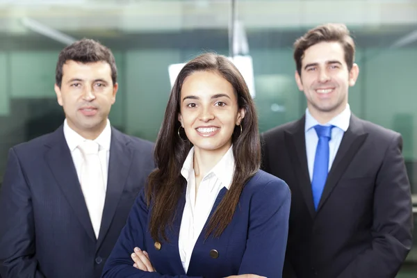 Empresária líder e sua equipe — Fotografia de Stock