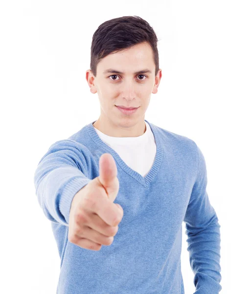 Handsome casual man thumbs up — Stock Photo, Image