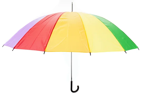 Grote veelkleurige paraplu geïsoleerd op witte achtergrond — Stockfoto