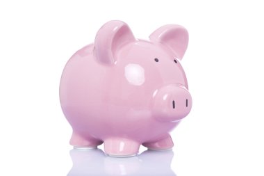 Beyaz bir arka plan üzerinde izole para pig