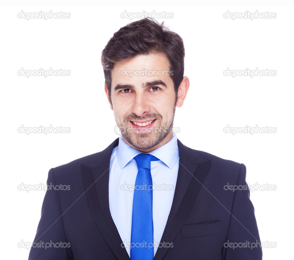 Portrait of a handsome business man, isolated on a white backgro