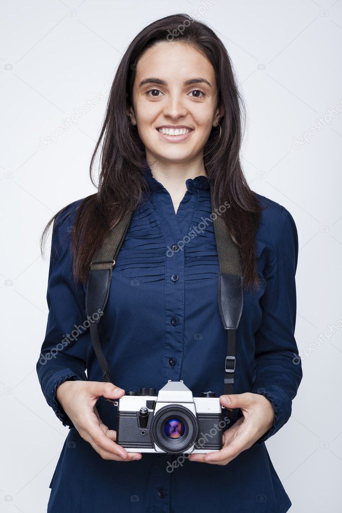 Woman photographer with a camera