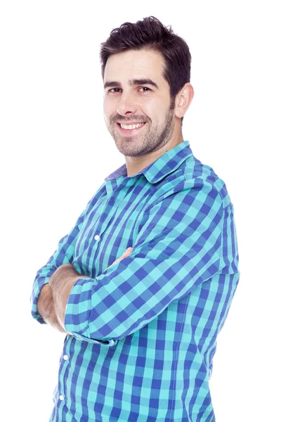 Retrato de un guapo latino sonriendo — Foto de Stock