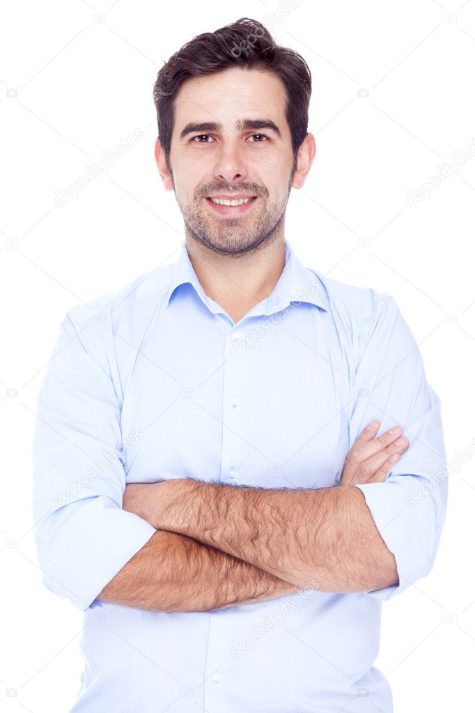 Portrait of a handsome man, isolated over a white background