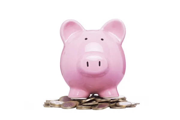 Piggybank con ahorros — Foto de Stock