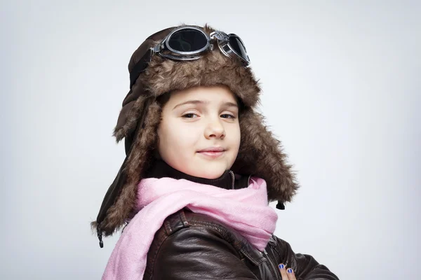 Portrait of a pilot child — Stock Photo, Image