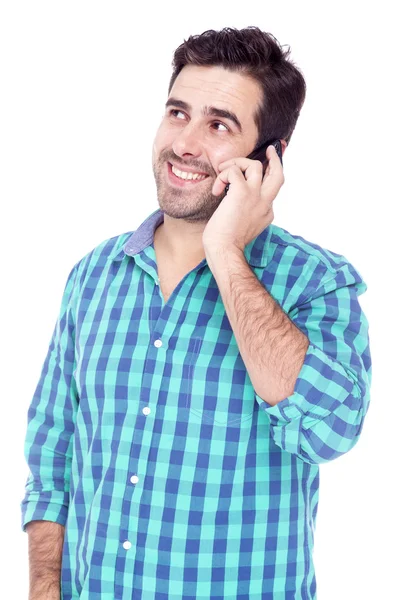 Un bell'uomo che parla al cellulare — Foto Stock