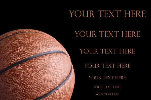 Orange basketball on dark background with space for text — Stock Photo, Image