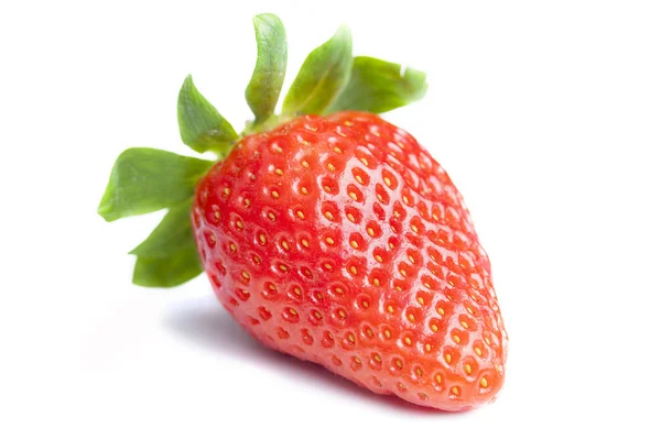 Erdbeere mit Blättern — Stockfoto
