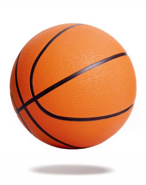 Beyaz arka plan üzerinde izole turuncu basketbol