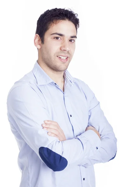 Retrato de un hombre guapo, aislado en blanco — Foto de Stock