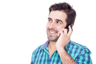 latin cep telefonuyla konuşan adam
