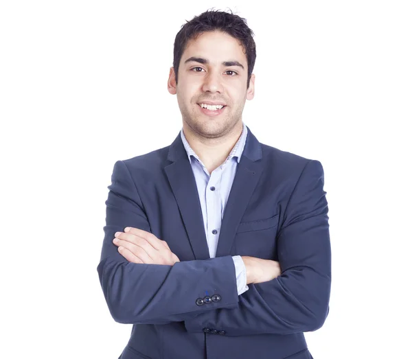 Retrato de un hombre de negocios guapo, aislado en blanco — Foto de Stock