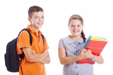 mutlu okul çocukları ayakta