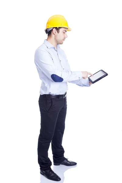 Ingeniero que trabaja con la PC de la tableta —  Fotos de Stock